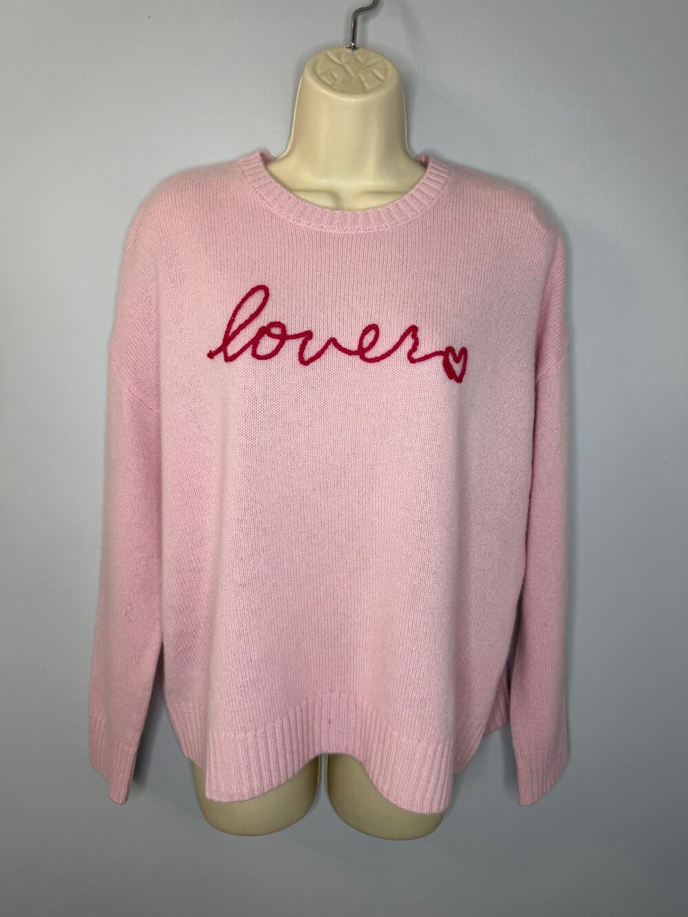 The Cashmere Project Cashmere Pink Crew Neck Sweater Love Women's M New